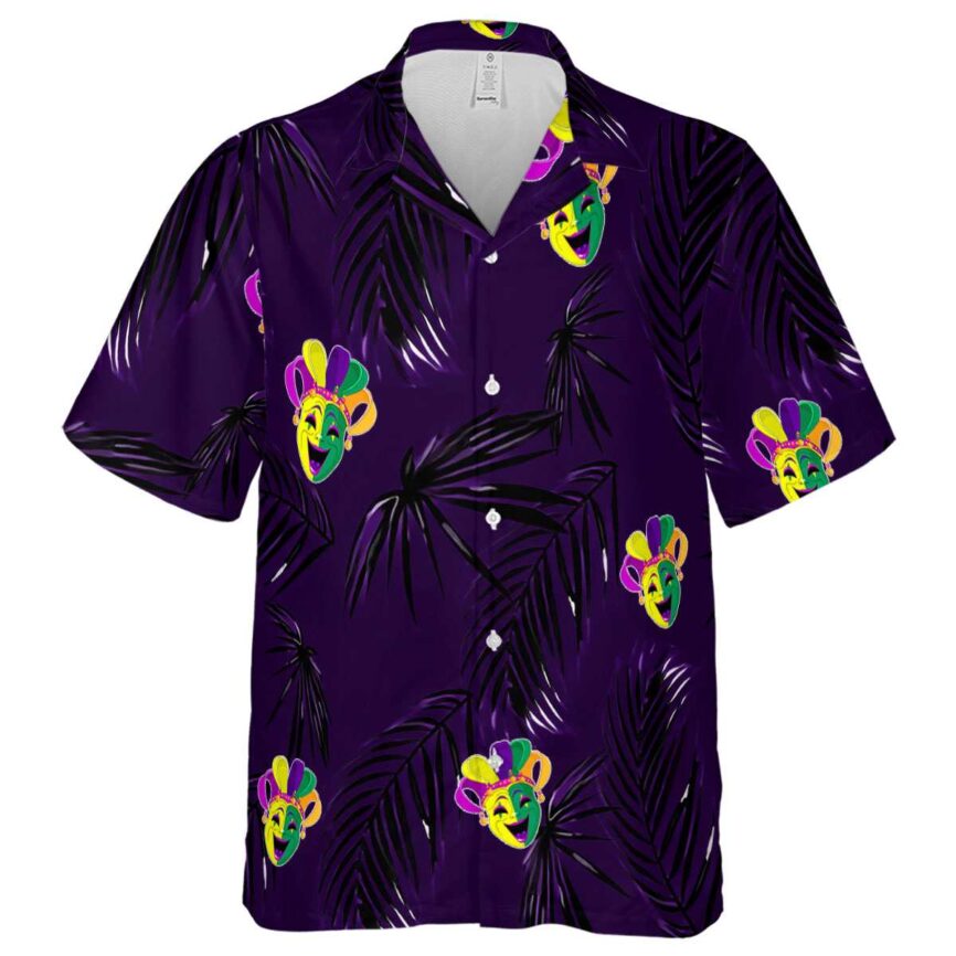 Mardi Gras Monochrome Palm Hawaiian Shirt Fashion forward