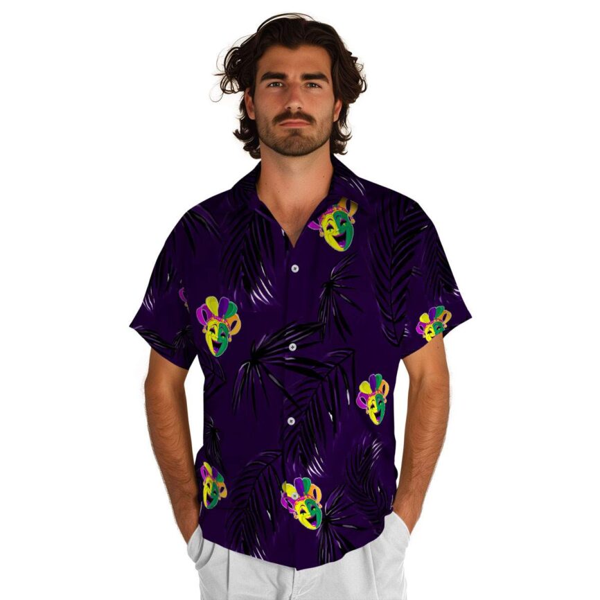 Mardi Gras Monochrome Palm Hawaiian Shirt New Arrival
