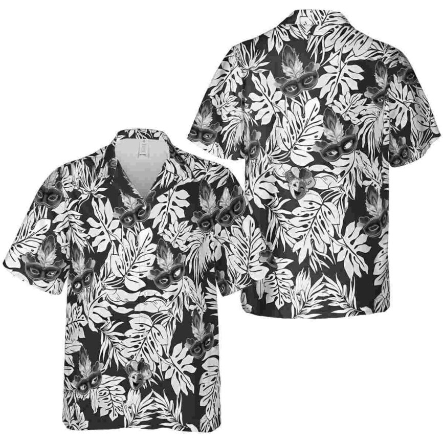 Mardi Gras Monstera Foliage Hawaiian Shirt Premium grade