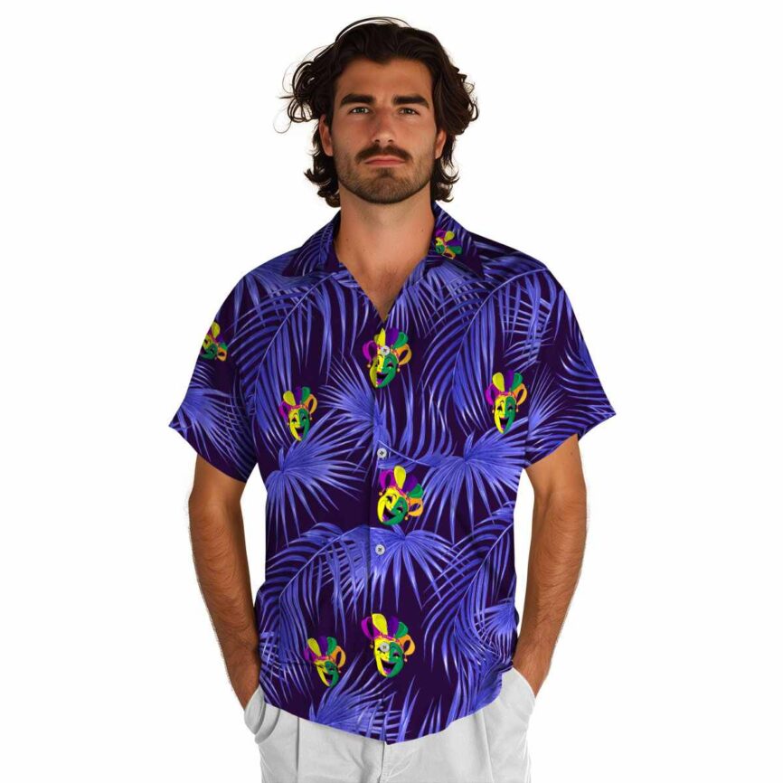 Mardi Gras Palm Frond Hawaiian Shirt New Arrival
