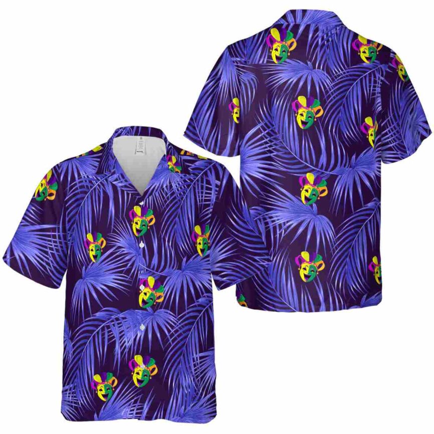 Mardi Gras Palm Frond Hawaiian Shirt Premium grade