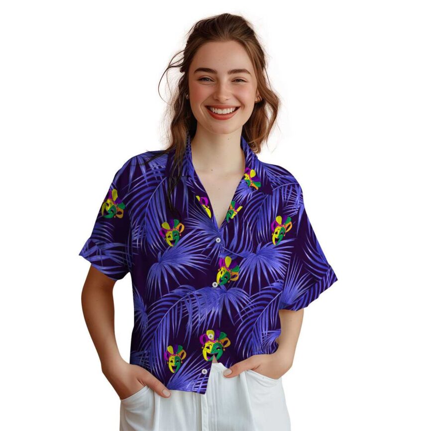 Mardi Gras Palm Frond Hawaiian Shirt Top rated