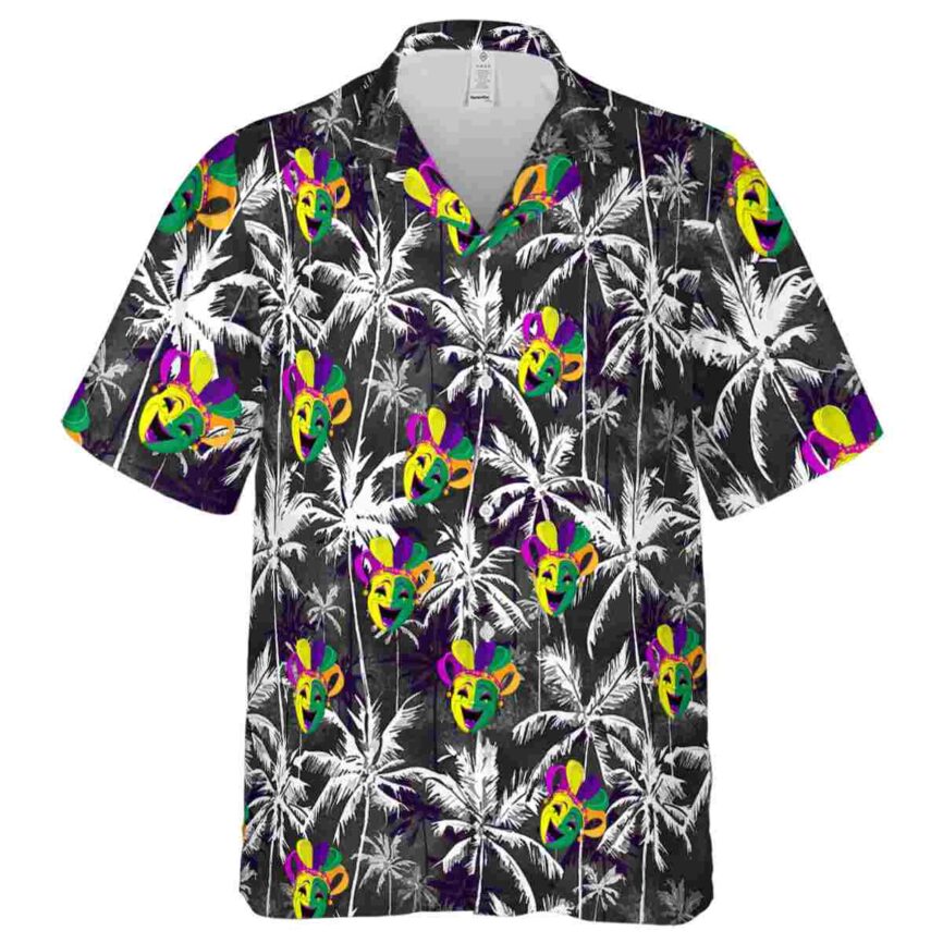 Mardi Gras Palm Themed Hawaiian Shirt Fashion forward