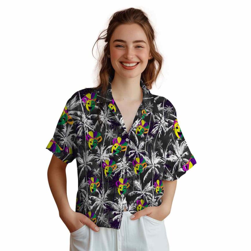 Mardi Gras Palm Themed Hawaiian Shirt Top rated