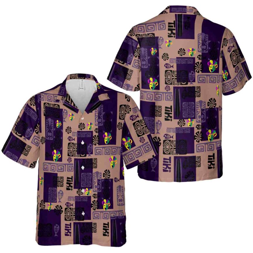 Mardi Gras Tiki Motifs Hawaiian Shirt Premium grade