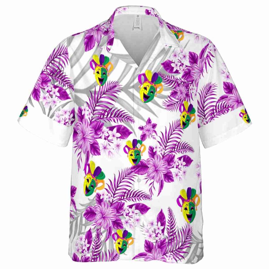 Mardi Gras Tropical Blossom Hawaiian Shirt Fashion forward