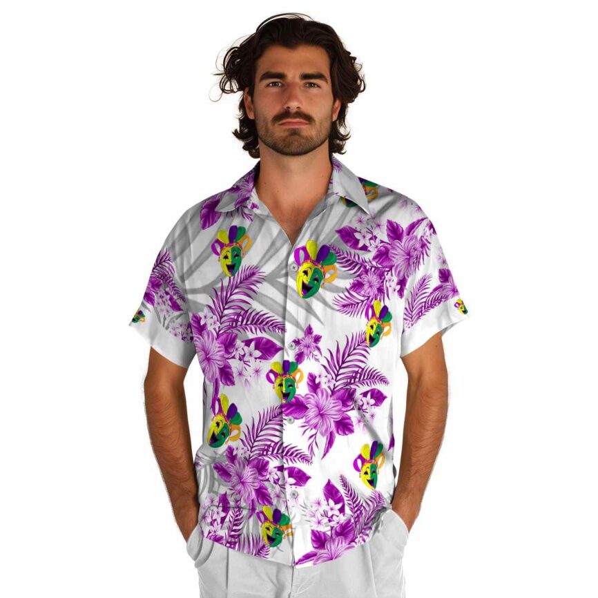 Mardi Gras Tropical Blossom Hawaiian Shirt New Arrival