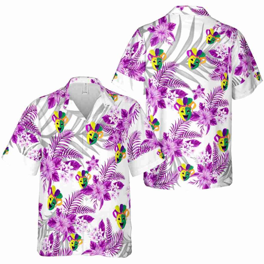 Mardi Gras Tropical Blossom Hawaiian Shirt Premium grade