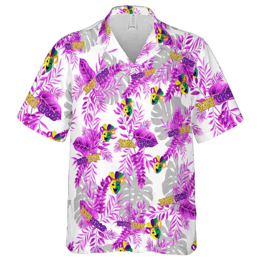 Mardi Gras Tropical Fronds Hawaiian Shirt Fashion forward
