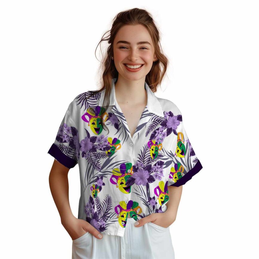 Mardi Gras US Flag Floral Hawaiian Shirt Top rated