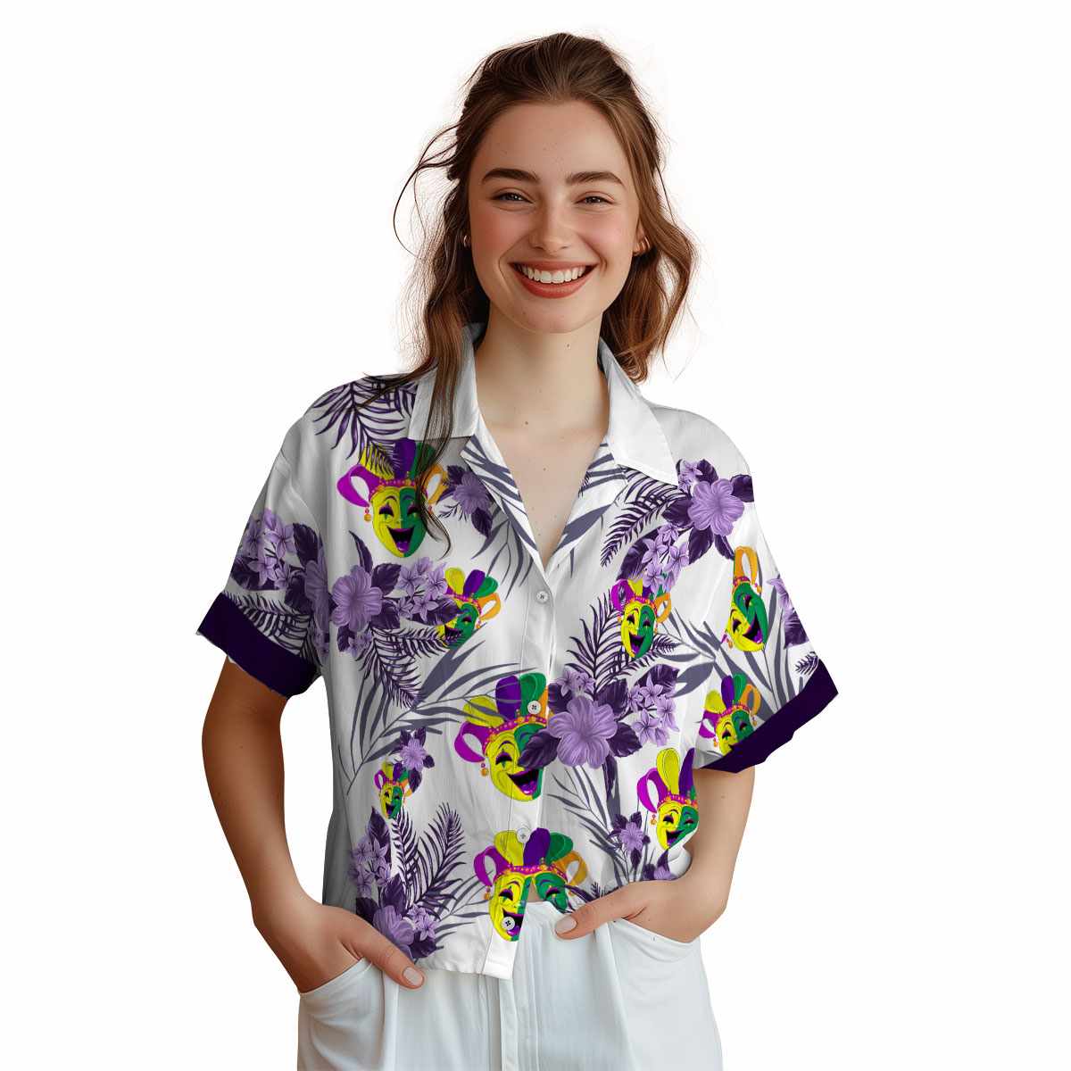 Mardi Gras US Flag Floral Hawaiian Shirt Top rated Mardi Gras US Flag Floral Hawaiian Shirt Top rated