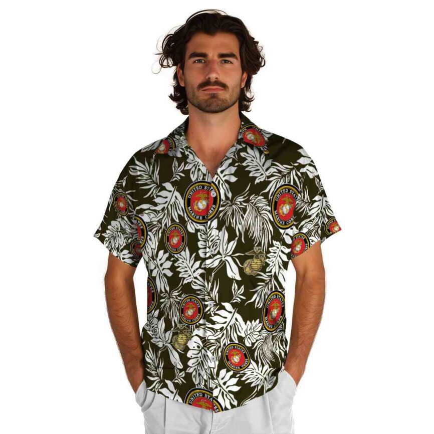 Marine Corps Bold Foliage Hawaiian Shirt New Arrival