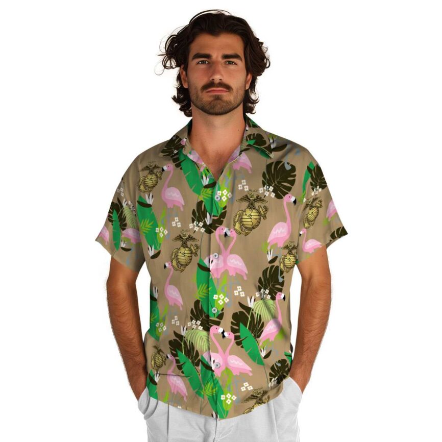 Marine Corps Flamingo Leaf Hawaiian Shirt New Arrival