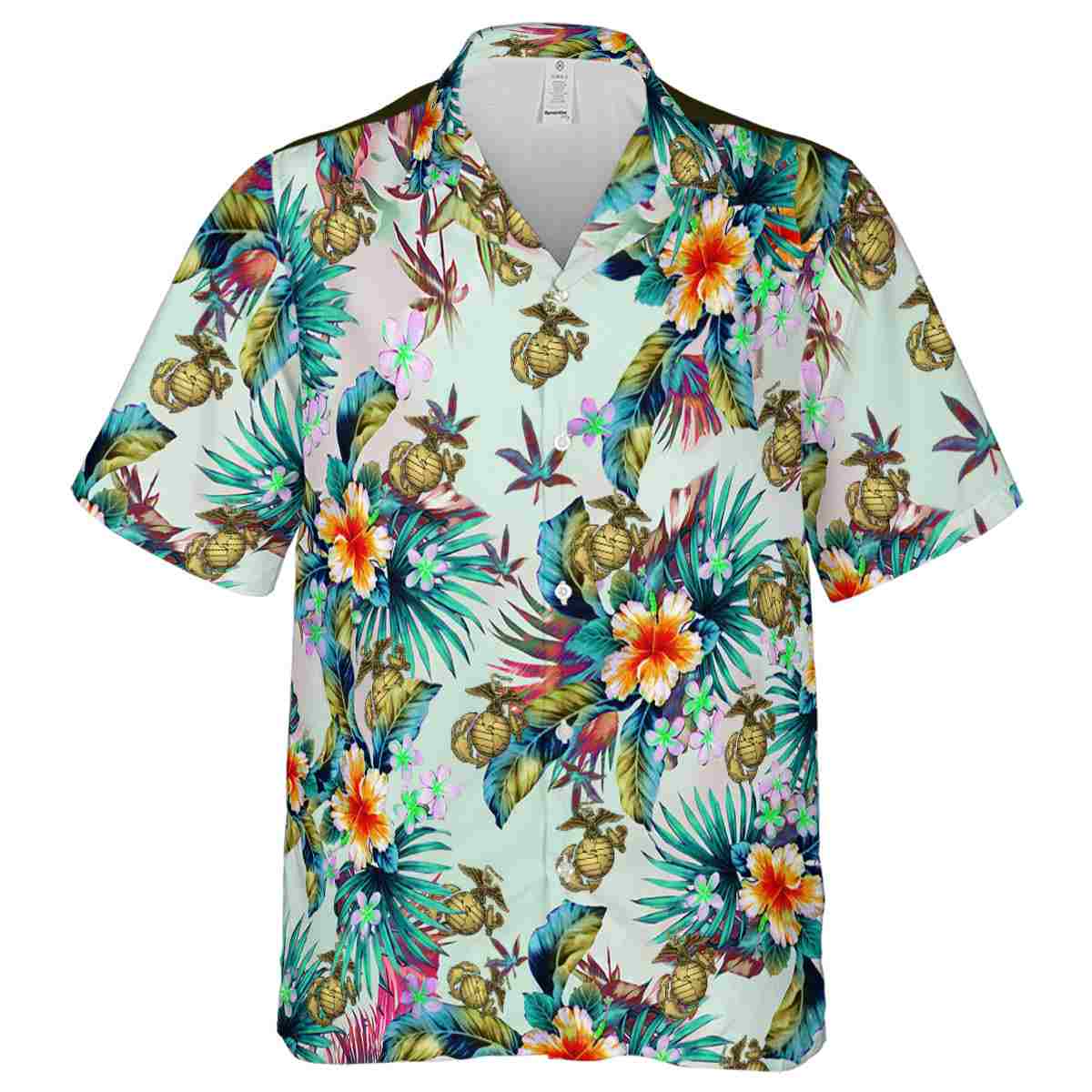 Marine Corps Floral Burst Hawaiian Shirt Fashion forward Marine Corps Floral Burst Hawaiian Shirt Fashion forward