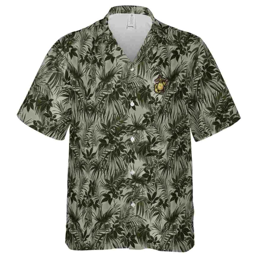 Marine Corps Foliage Print Hawaiian Shirt Fashion forward