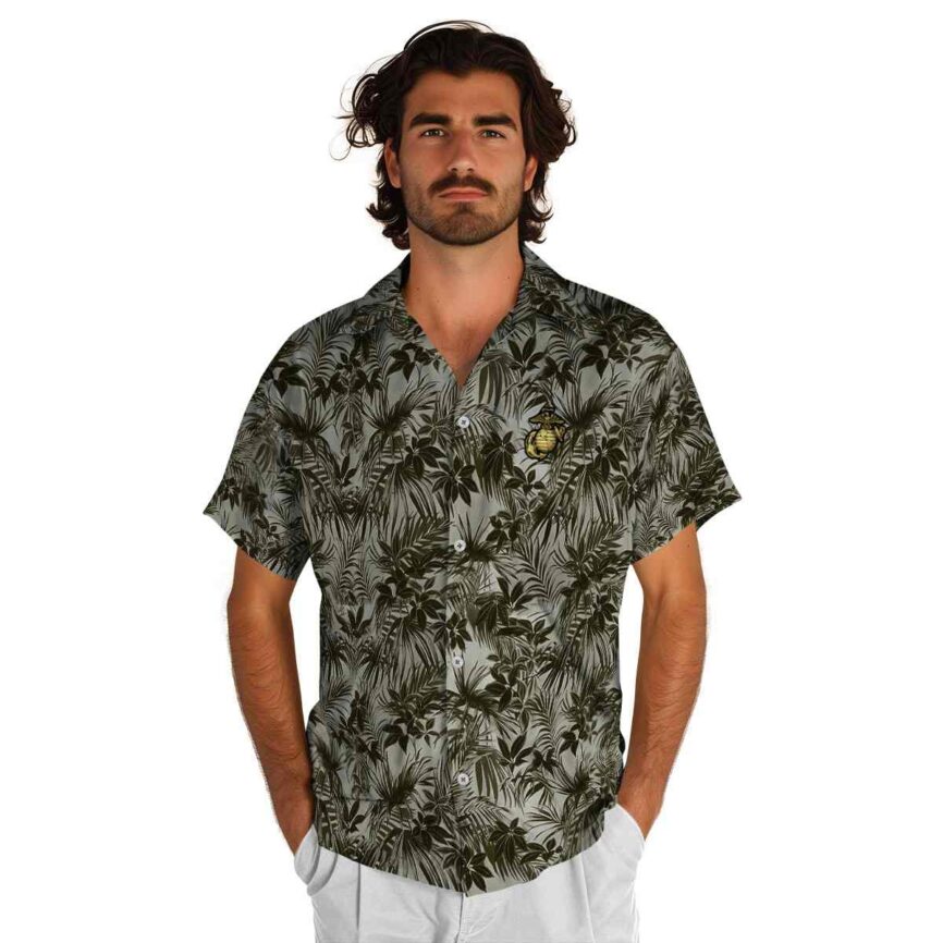 Marine Corps Foliage Print Hawaiian Shirt New Arrival