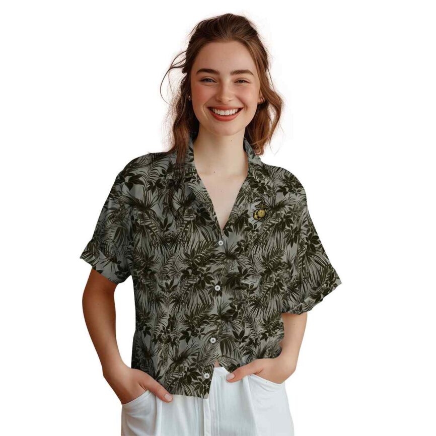 Marine Corps Foliage Print Hawaiian Shirt Top rated