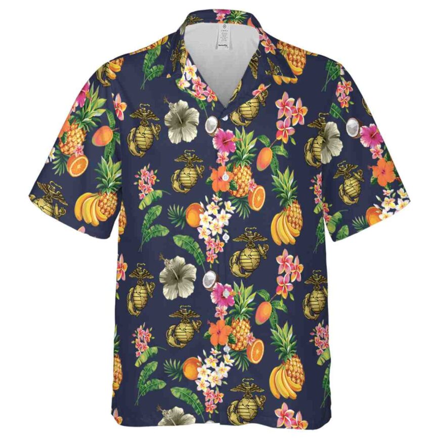 Marine Corps Fruit Pattern Hawaiian Shirt Fashion forward