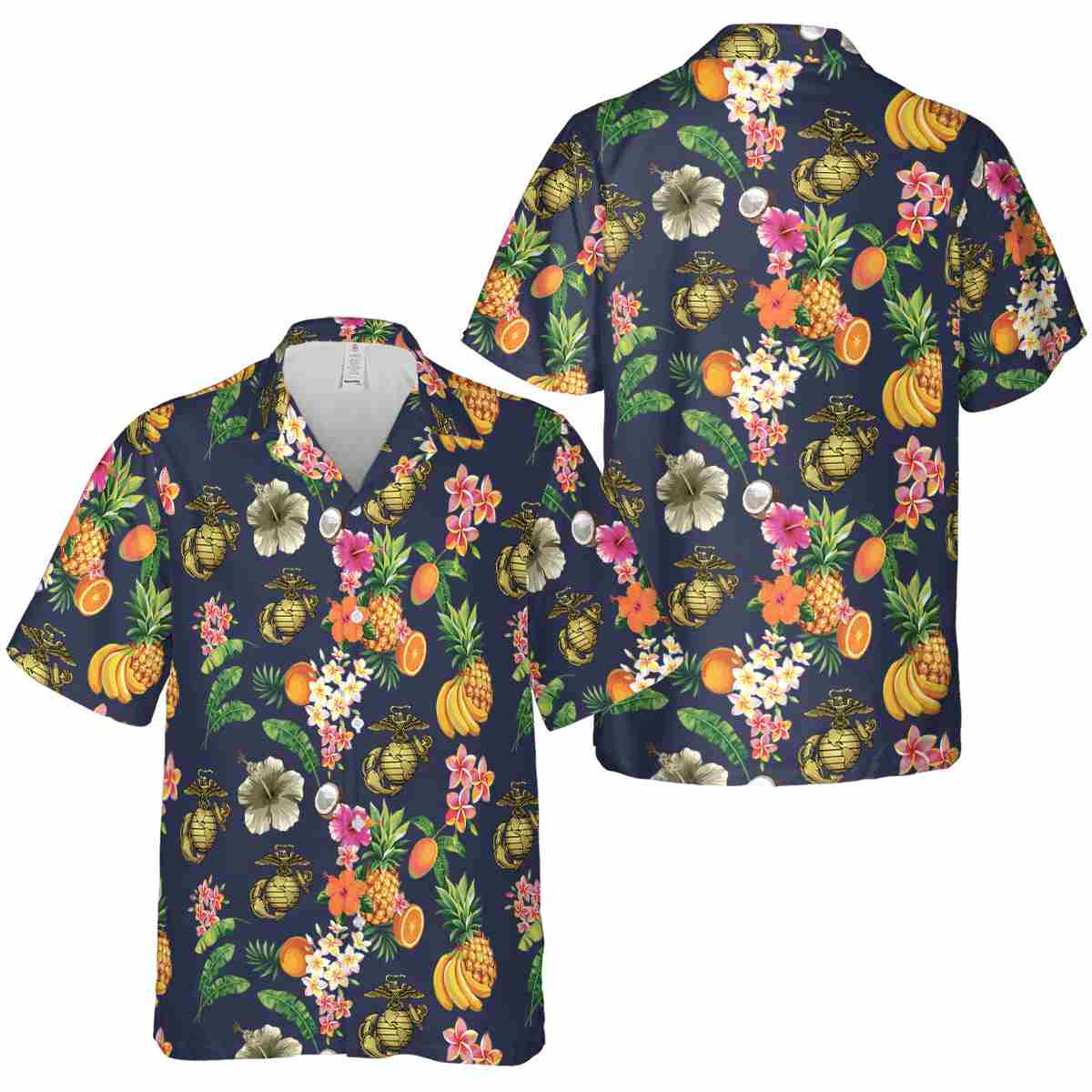 Marine Corps Fruit Pattern Hawaiian Shirt Premium grade Marine Corps Fruit Pattern Hawaiian Shirt Premium grade