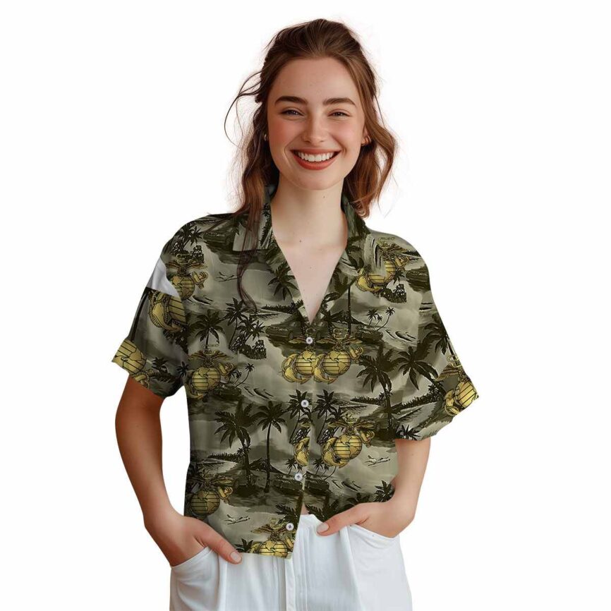 Marine Corps Island Beach Hawaiian Shirt Top rated