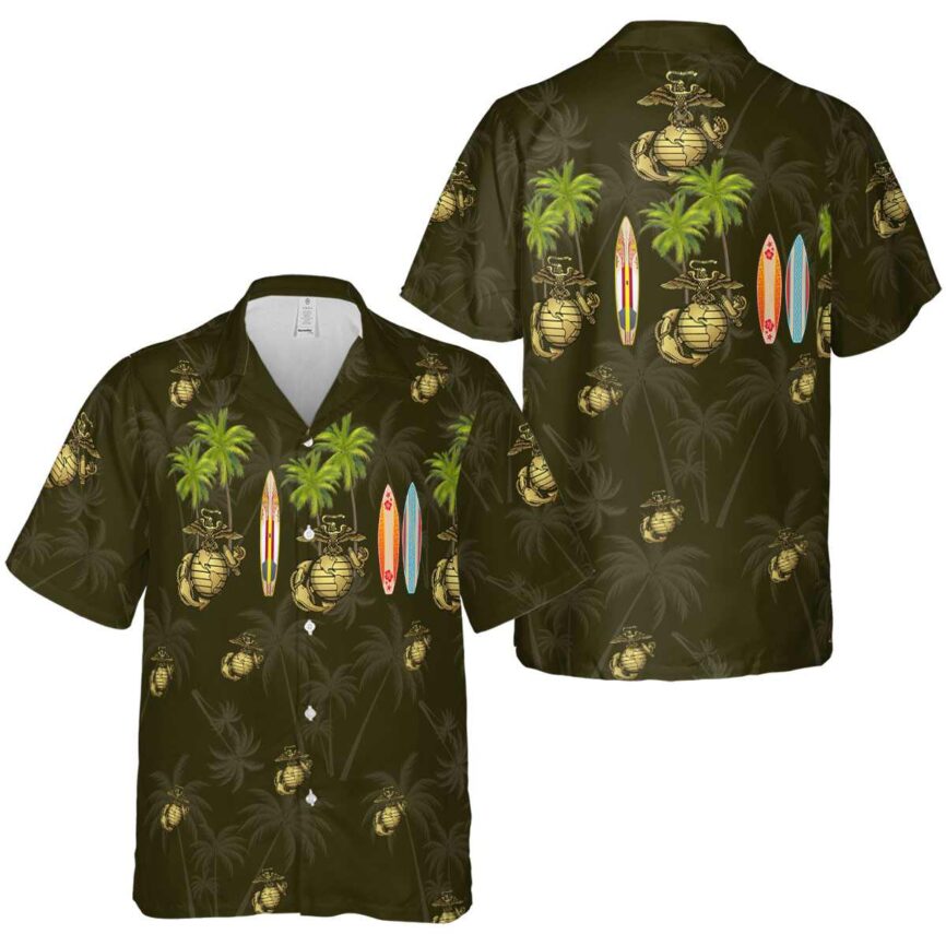 Marine Corps Island Theme Hawaiian Shirt Premium grade