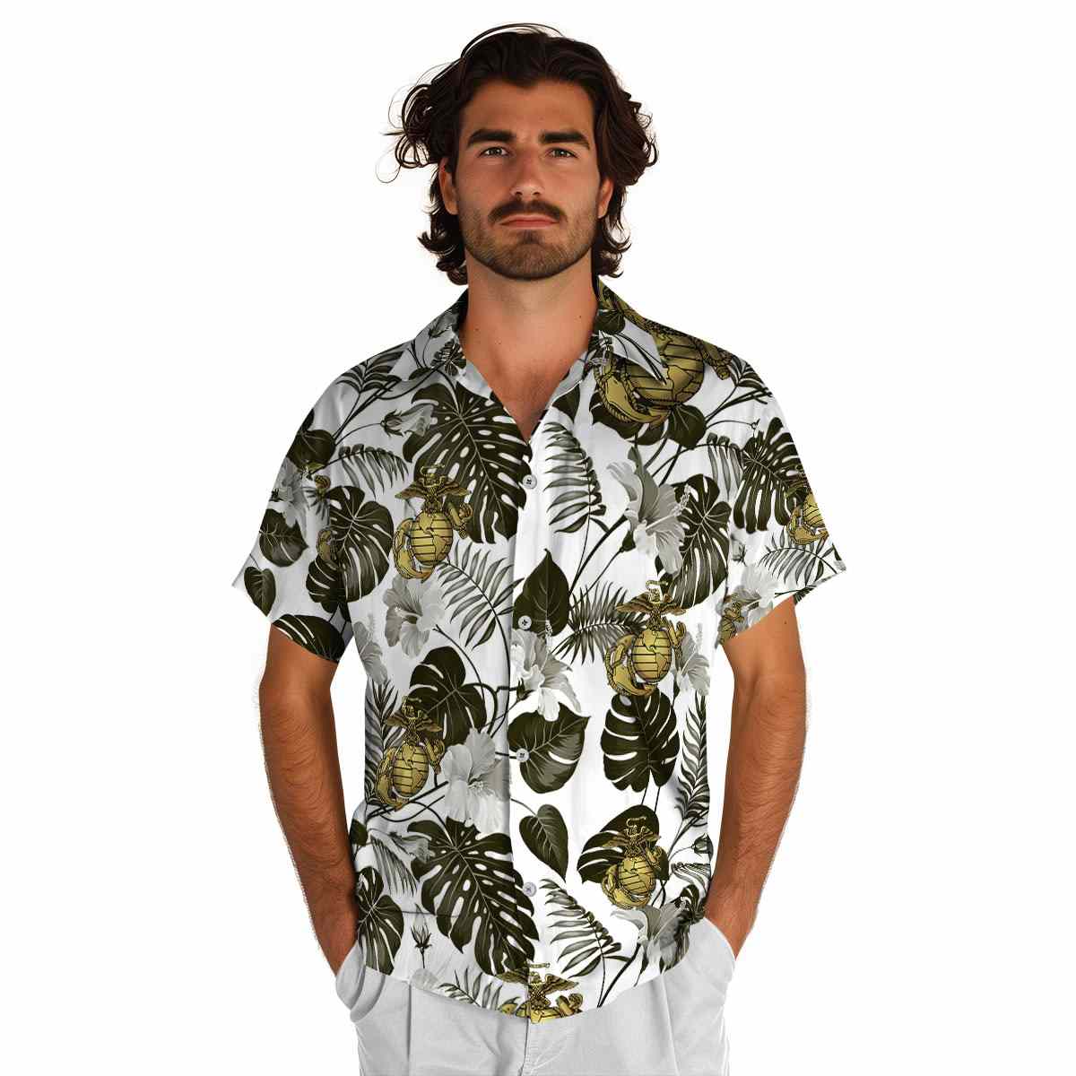Marine Corps Leaf Pattern Hawaiian Shirt New Arrival Marine Corps Leaf Pattern Hawaiian Shirt New Arrival