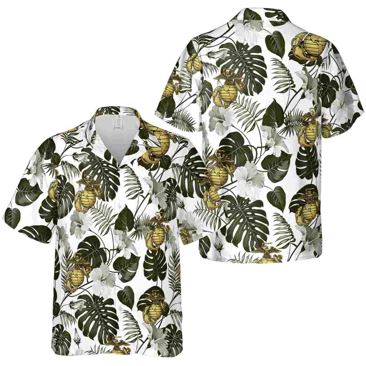 Marine Corps Leaf Pattern Hawaiian Shirt Premium grade Marine Corps Leaf Pattern Hawaiian Shirt Premium grade