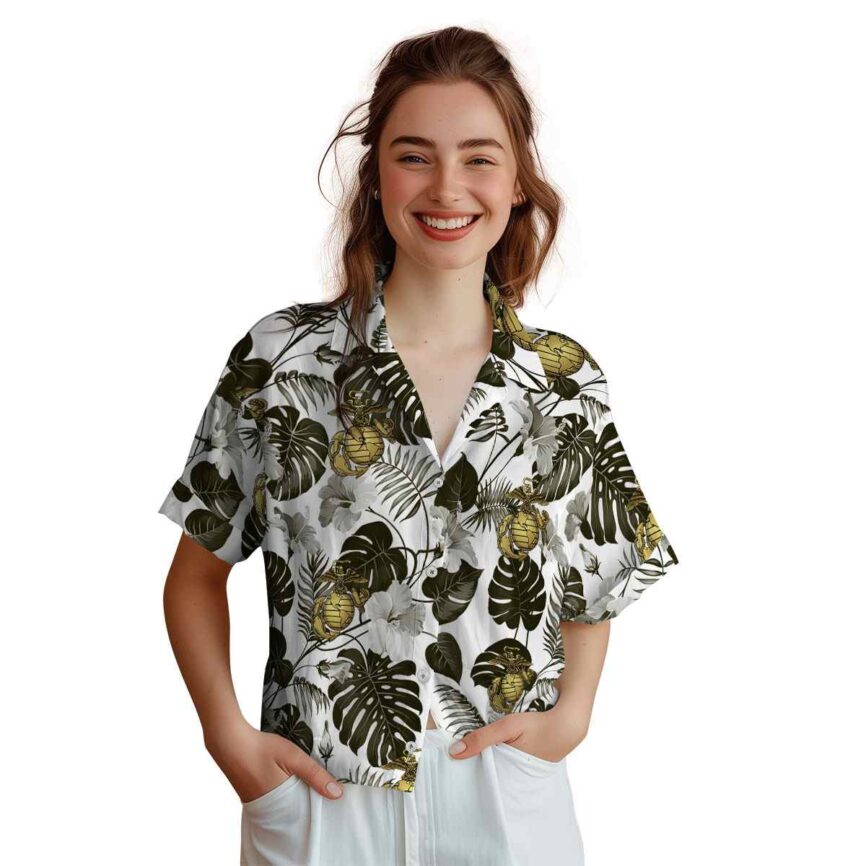 Marine Corps Leaf Pattern Hawaiian Shirt Top rated