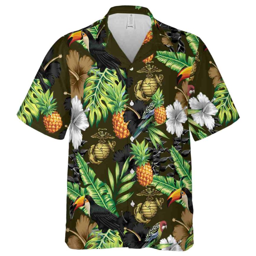 Marine Corps Leafy Toucan Hawaiian Shirt Fashion forward
