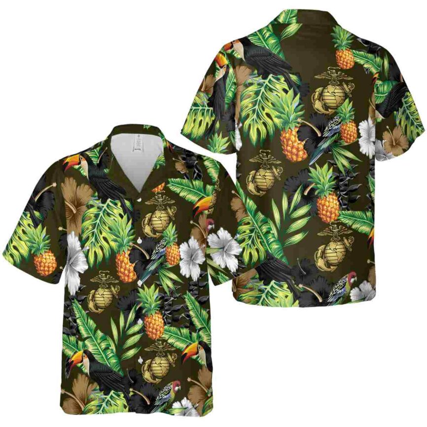 Marine Corps Leafy Toucan Hawaiian Shirt Premium grade