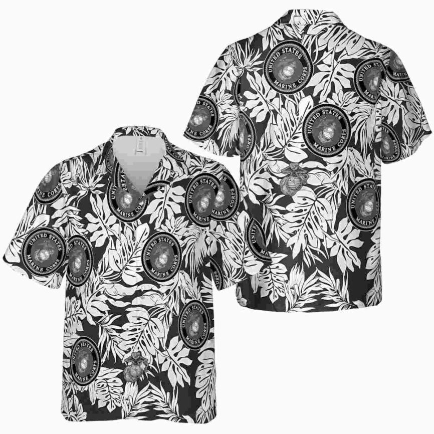 Marine Corps Monstera Foliage Hawaiian Shirt Premium grade