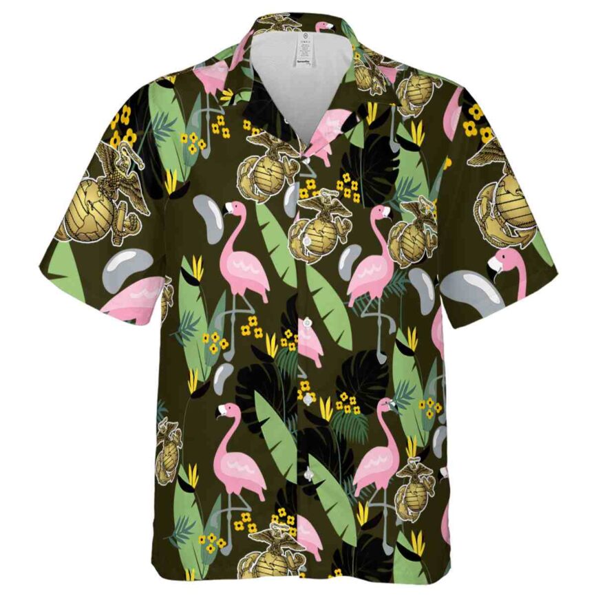 Marine Corps Pink Flamingo Hawaiian Shirt Fashion forward