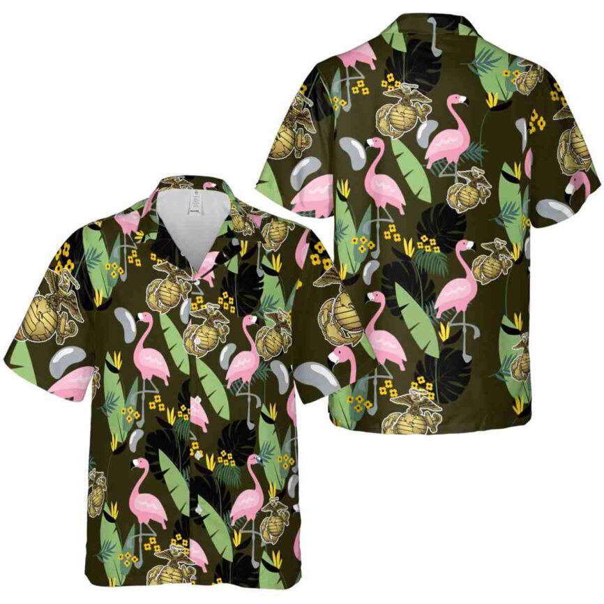 Marine Corps Pink Flamingo Hawaiian Shirt Premium grade