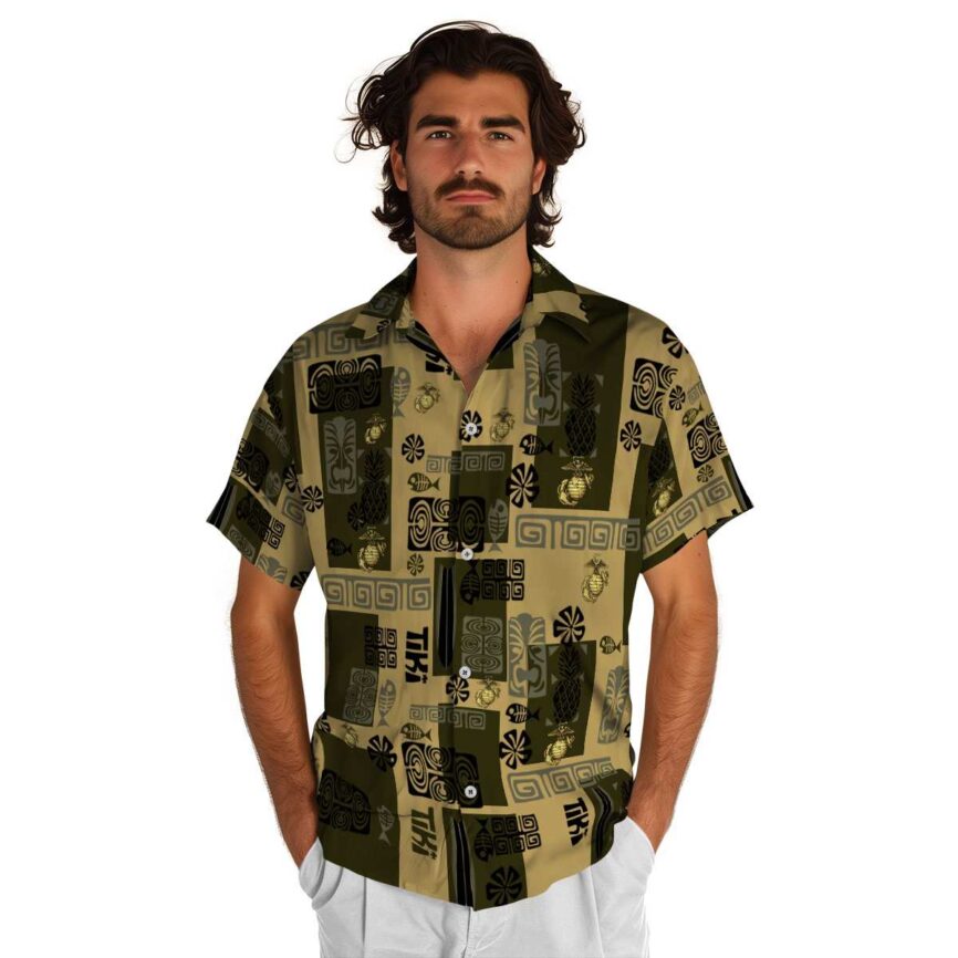 Marine Corps Tiki Motifs Hawaiian Shirt New Arrival