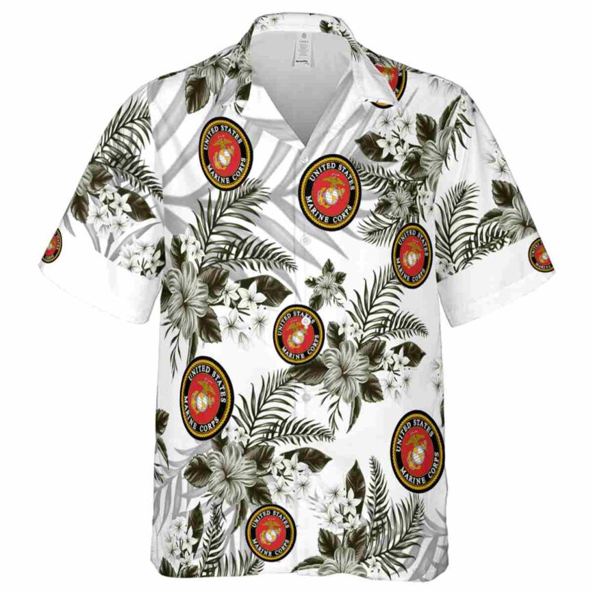 Marine Corps Tropical Blossom Hawaiian Shirt Fashion forward