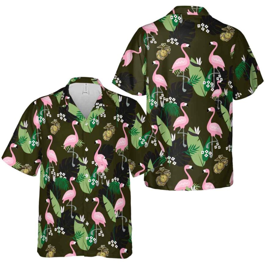 Marine Corps Tropical Flamingo Hawaiian Shirt Premium grade