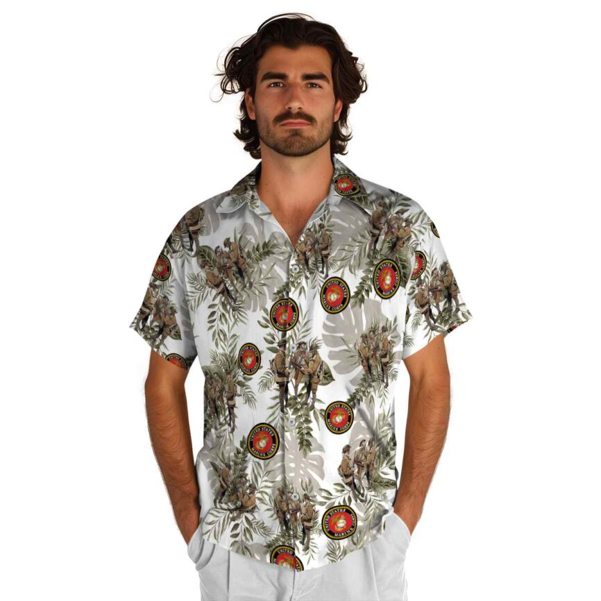 Marine Corps Tropical Fronds Hawaiian Shirt New Arrival