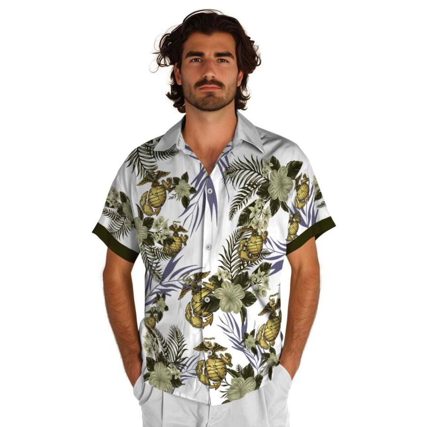 Marine Corps US Flag Floral Hawaiian Shirt New Arrival