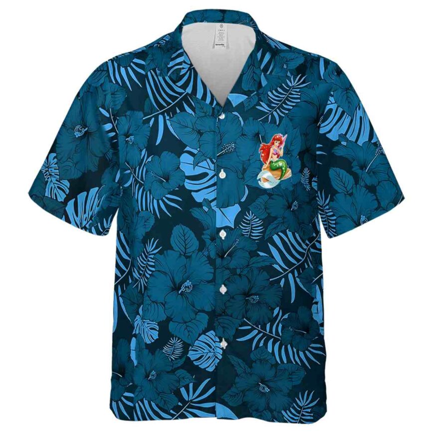 Mermaid Monochrome Floral Hawaiian Shirt Fashion forward