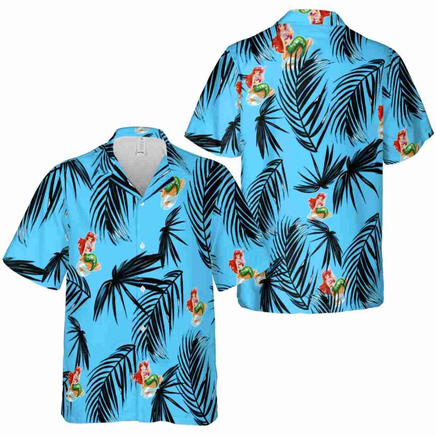 Mermaid Monochrome Palm Hawaiian Shirt Premium grade
