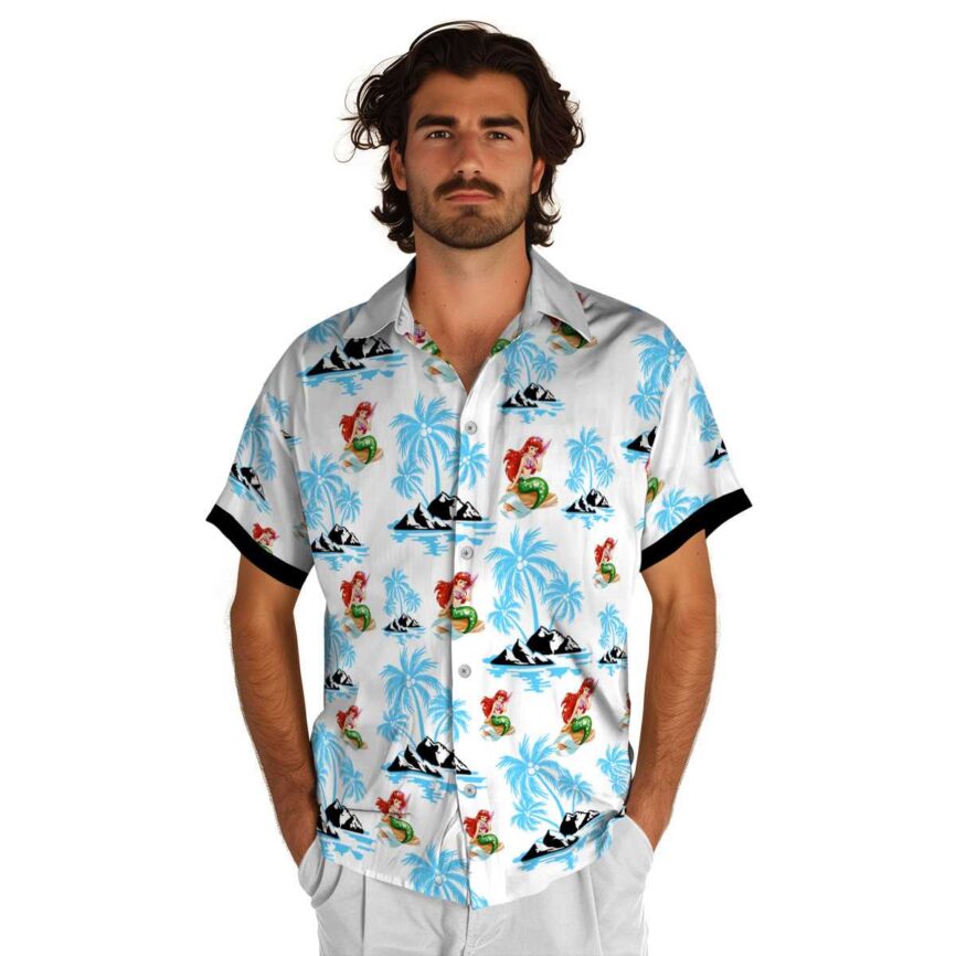 Mermaid Palm Island Graphic Hawaiian Shirt New Arrival