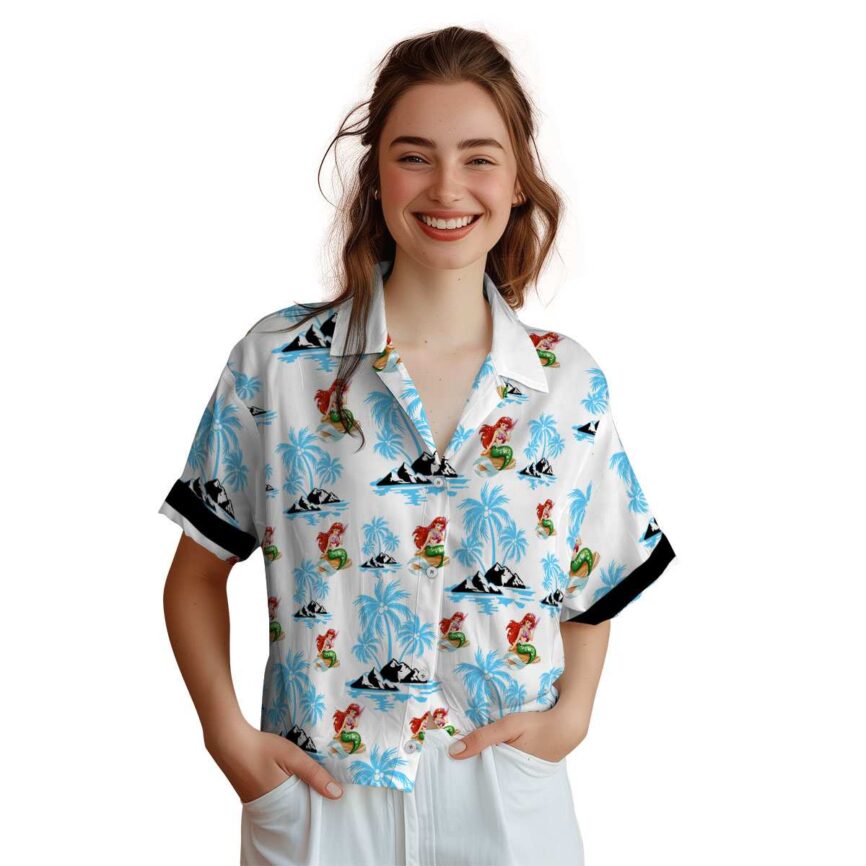 Mermaid Palm Island Graphic Hawaiian Shirt Top rated
