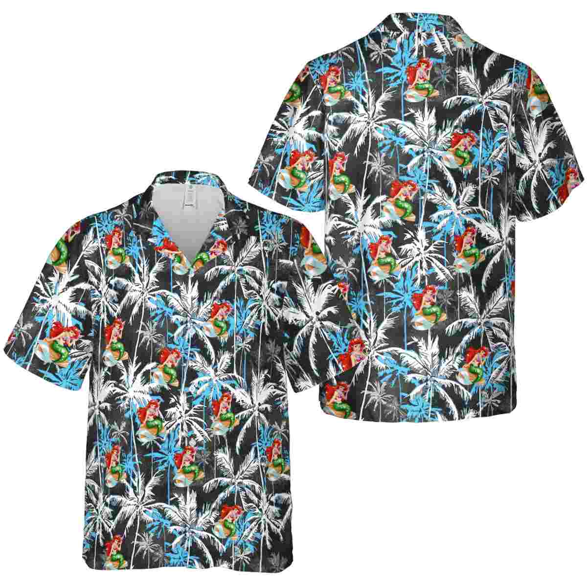 Mermaid Palm Themed Hawaiian Shirt Premium grade Mermaid Palm Themed Hawaiian Shirt Premium grade