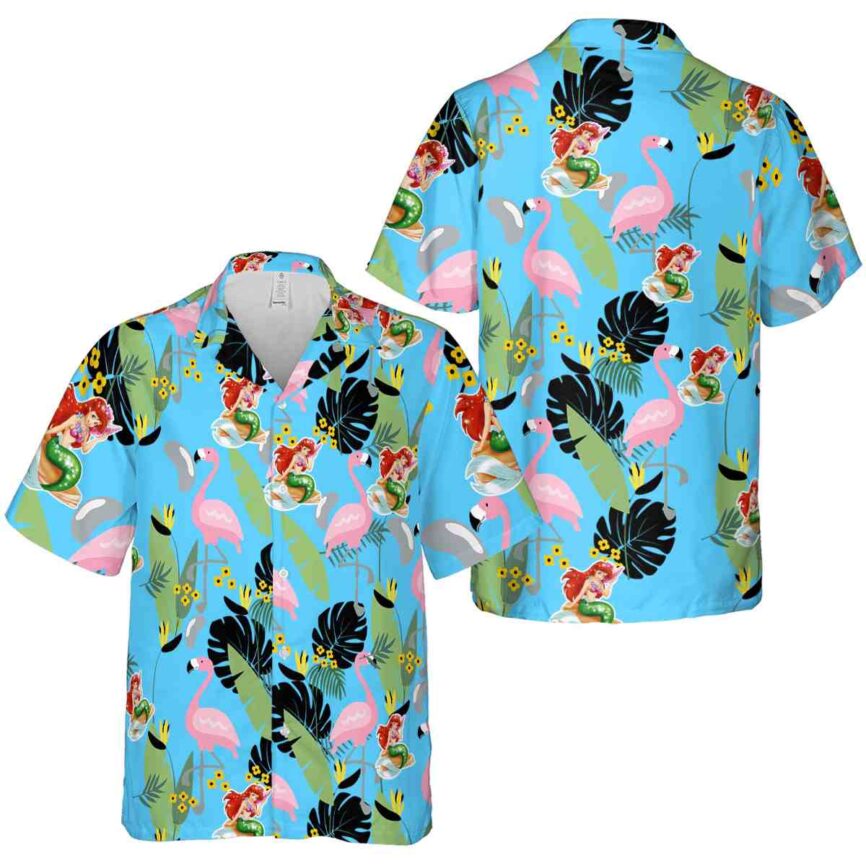 Mermaid Pink Flamingo Hawaiian Shirt Premium grade