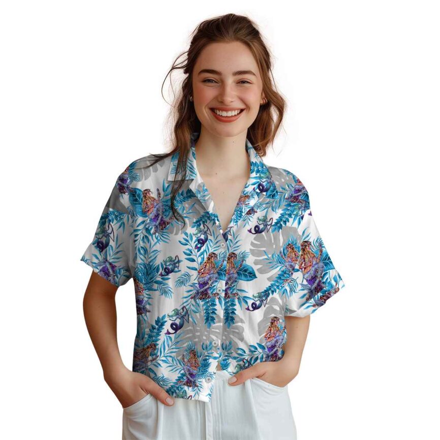 Mermaid Tropical Fronds Hawaiian Shirt Top rated