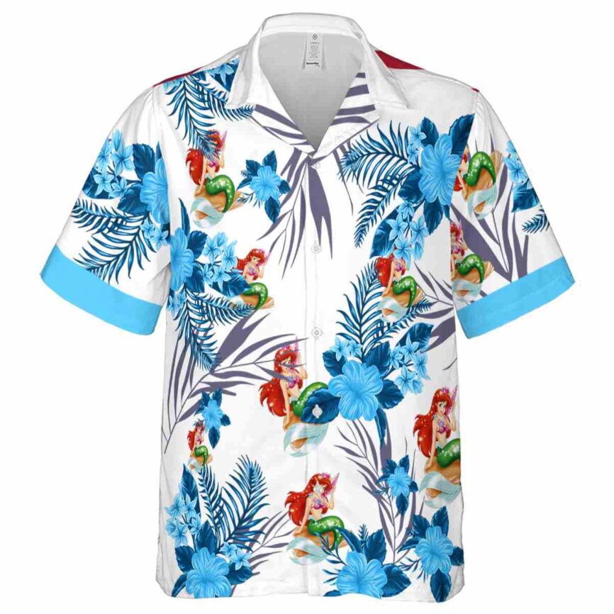 Mermaid US Flag Floral Hawaiian Shirt Fashion forward