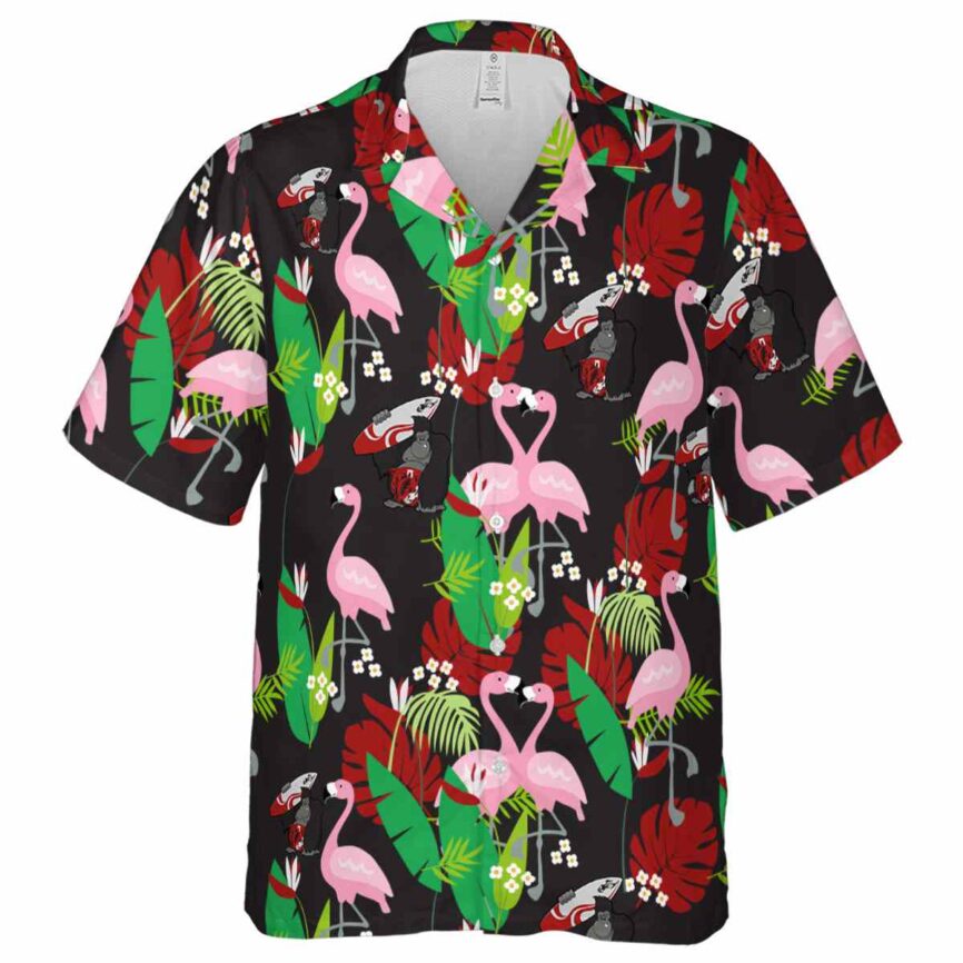 Monkey Flamingo Leaf Hawaiian Shirt Fashion forward