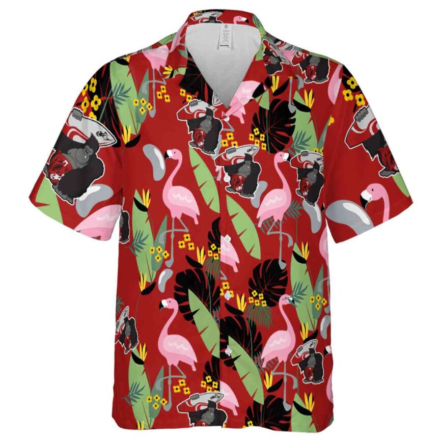 Monkey Pink Flamingo Hawaiian Shirt Fashion forward