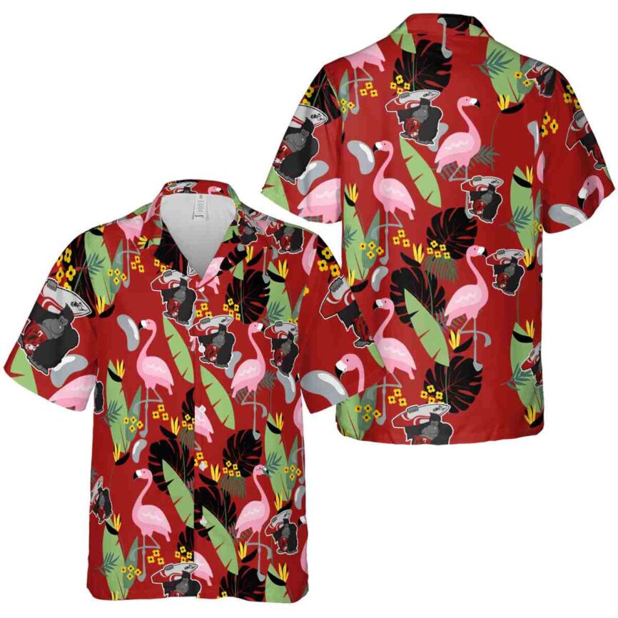 Monkey Pink Flamingo Hawaiian Shirt Premium grade