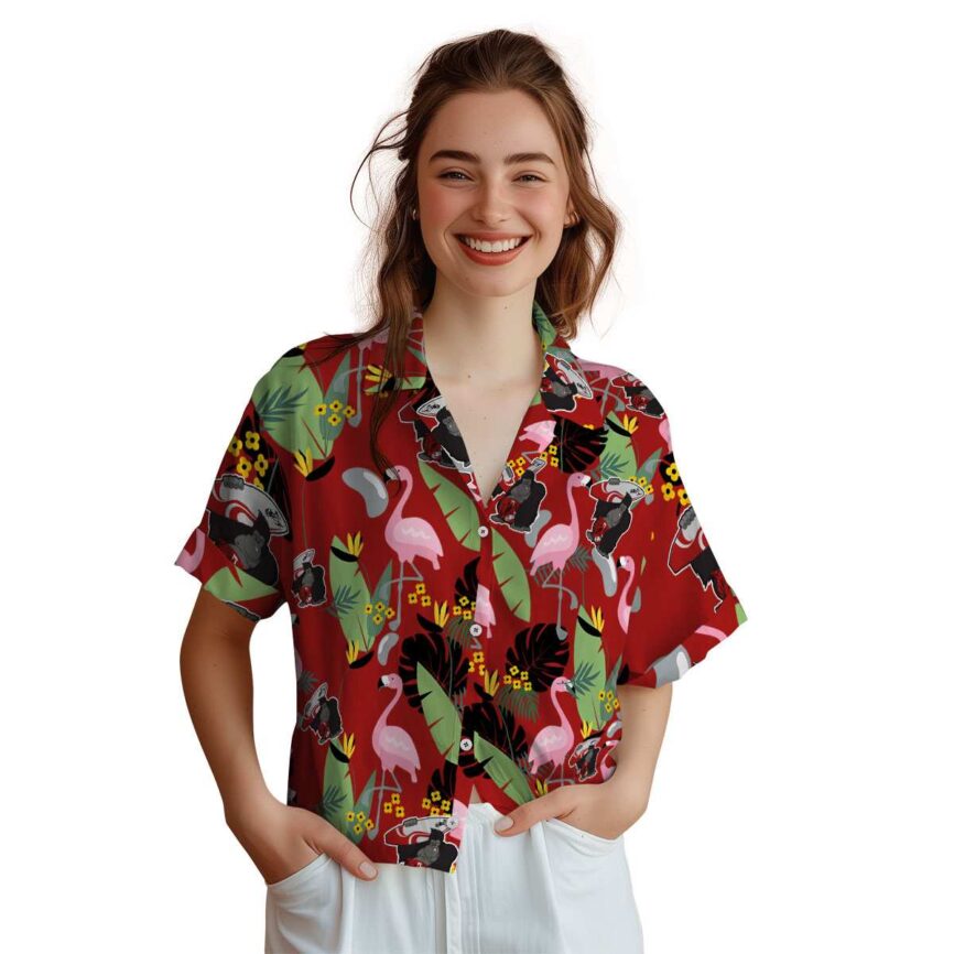 Monkey Pink Flamingo Hawaiian Shirt Top rated